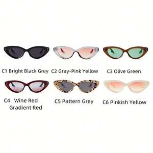 Lunettes de soleil œil-de-chat 2025 personnalisées avec logo, monture PC fine, protection UV400, rivets, pour hommes et femmes - Product Image 5