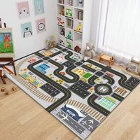 Tapis de réduction du bruit antidérapant moderne motif roman éducation précoce maison parking tapis de jeu Polyester Durable pour vivre
