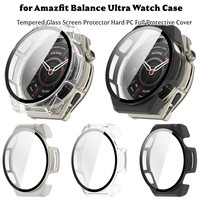 Étui de protection pour montre Amazfit Balance 3, protection d'écran en verre trempé, coque rigide en PC pour smartwatch, protection intégrale du cadran