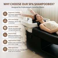 Lit de lavage pour spa capillaire et massage, avec système de circulation d'eau et luminothérapie, équipement de salon de coiffure, lit facial et équipement pour le lavage de la tête