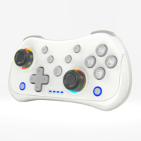 Manette de jeu sans fil Saitake RGB Light BT avec moteur de vibration, joystick à effet Hall, action haute précision pour