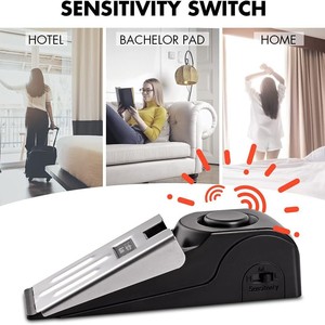 Alarma portátil para puerta con sonido de 130 dB, cuña de seguridad para el hogar, hotel y viajes - Product Image 4