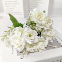 Mini bouquet de roses artificielles en soie pour décoration de mariage et de jardin, bouquet de mariée