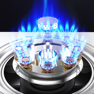 Fornello a <span class=keywords><strong>Gas</strong></span> Singolo in Acciaio Inox con Piano in Vetro Temperato per Uso Domestico, Accensione Elettronica a Impulsi, <span class=keywords><strong>Gas</strong></span> Naturale Liquefatto - Product Image 2