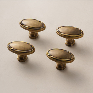 Enkelvoudige antieke messing kastgrepen, <span class=keywords><strong>vintage</strong></span> ovale H59 messing kastknoppen voor keuken, badkamer en commode - Product Image 5