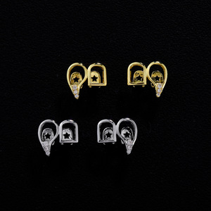 Grillz para dientes: diseño geométrico hueco de oro, plata y circonita con engaste de púas, para uso diario masculino. - Product Image 2