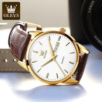 Reloj de cuarzo clásico TOP Brand 6898 para hombre, resistente al agua, con correa de cuero, calendario, deportivo, de negocios, reloj de pulsera de cuarzo para hombre.