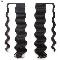 Queue de cheval synthétique longue ondulée de 60cm, queue de cheval enveloppante Body Wave avec Clip, queue de cheval Blonde pour femmes