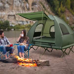 Tragbares 2-Personen-Campingbett, Faltbares Erhöhtes Feldbett-Zelt für den Außenbereich, Campingzelt mit Bett - Product Image 2
