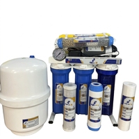Sistem Pemurnian Air Reverse Osmosis Tangki Penyimpanan dengan Pengukur Tekanan Filter Komersial 6 Tahap 100GPD