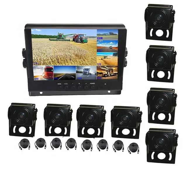 8CH 9 inç TFT LCD renkli araba monitör dahili DVR 24V antrenör otobüs yarı römork araba ters yardım küçük yıldız ışığı kamera sistemi