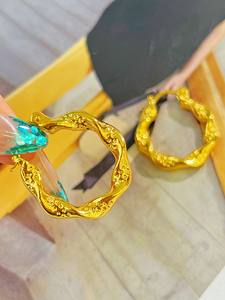 Xinfly Luxury Au999 Pure Gold 5D Technology Jewelry Boucles <span class=keywords><strong>d</strong></span>'oreilles fines qui peuvent être portées et conserver de la <span class=keywords><strong>valeur</strong></span> Certifié Vendre par grammes - Product Image 5