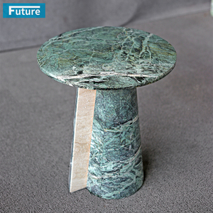 Luxury 100% Natural <b>Stone</b> Luxury Round Verde Green Marble Top for Apartment Living Room Coffee Table with Low Plinth - Product Image 1