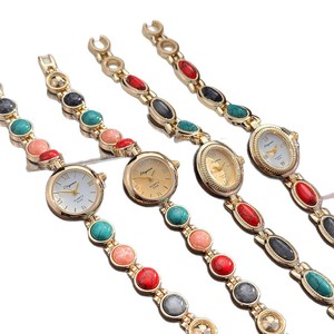 Nuevo Reloj de Pulsera Elegante <span class=keywords><strong>para</strong></span> Mujer con Cuentas de Malaquita y Cuarzo, Regalo <span class=keywords><strong>para</strong></span> Mamá, de Lujo Ligero, Venta Caliente en TikTok, JM008 - Product Image 5