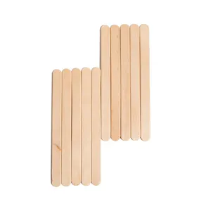 Bâtonnets de crème glacée en bois de bouleau, 140x10x2mm, à bord rond droit, fabricant chinois