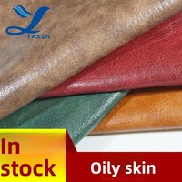 Cuir PU pour fabricants, 1,0 mm d'épaisseur, finition imitation coton ciré, surface haute brillance, résistant à l'abrasion
