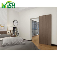 Wish Magic Adjustment Fermeture en douceur Porte de grange coulissante en bois affleurante Porte fantôme intérieure pour la maison
