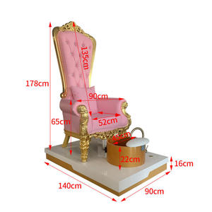 Pink <b>High</b> <b>Back</b> Queen Massage Foot Pedicure Chair with Colorful Lights Customizable Colors for Nail Shop Foot Massage Chair - Product Image 5