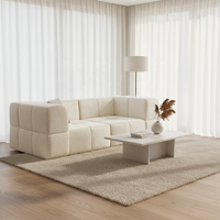 Canapé Rectangulaire Compressé en Tissu Velours Nuage, Sans Cadre, Housse Moderne Pliable en Velours, Haute Résilience, Sous Vide