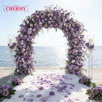 Arrangement floral personnalisé arc de fleur de bougainvillier rose vif pour la fête de mariage