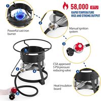 Freidora de Propano para Exteriores de 58000 BTU y 11 Cuartos de Galón con Cesta y Termómetro, Interior con Revestimiento Nano de Aluminio, Freidora de Pescado