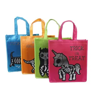Reciclable plegable reutilizable Trick or Treat Decoración Fiesta regalo PP Halloween no tejido bolsa de dulces para niños