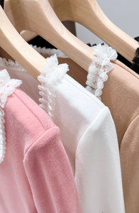 <span class=keywords><strong>Pull</strong></span> en <span class=keywords><strong>dentelle</strong></span> à col rond pour femmes pour l'automne et l'hiver un haut à manches longues chaud et confortable à porter <span class=keywords><strong>sous</strong></span> les vêtements - Product Image 2