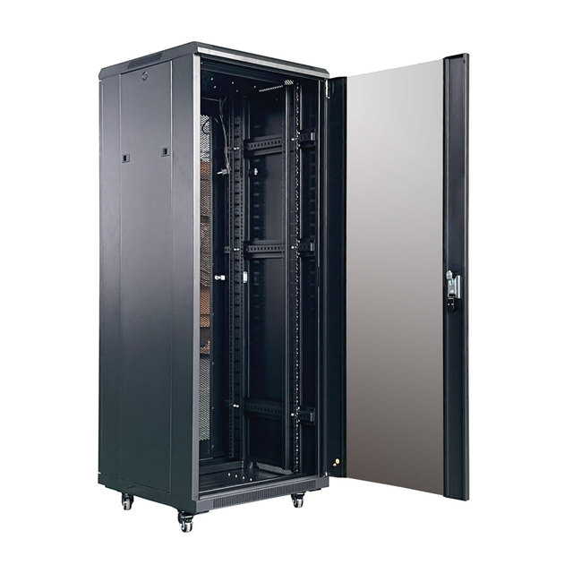 19 Inch 32U 37U 42U 45U IT Telecommunication Glass Front Door Perforated Rear Door Metal Back Door Server Rack