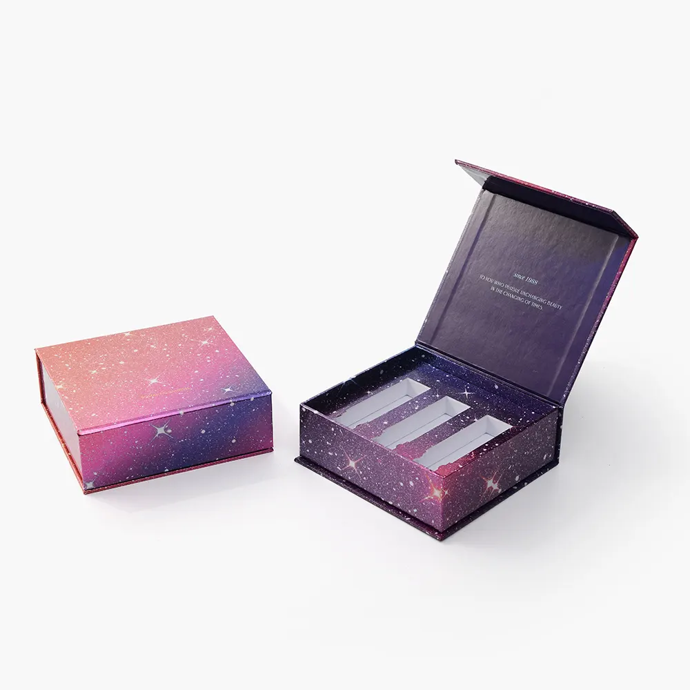 Магнитная косметическая коробка, парфюмерная Сыворотка для ухода за кожей, упаковка для эфирных масел, Подарочная коробка, цветная бумага с принтом, роскошная элегантная