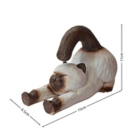 Support de téléphone portable en résine personnalisé en gros, motif chat endormi mignon, pour bureau et décoration de la maison