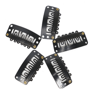 Clips en forme de <span class=keywords><strong>U</strong></span> en <span class=keywords><strong>m</strong></span>étal pour extension de cheveux, perruques, trame, nouvelle fabrication de cheveux, peigne artisanal, pince à cheveux, 32mm - Product Image 1