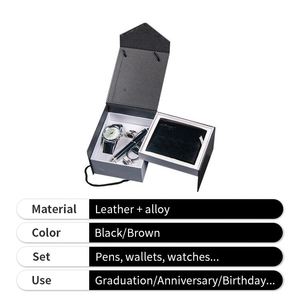 Wholesale <b>Watch</b> Gift Set Valentine Day Gift Promotion Custom Luxury Belt Wallet Gift Box Set for Men - Product Image 3