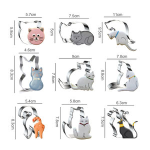 ชุดที่ตัดบิสกิตรูปสัตว์9ชิ้นแม่พิมพ์ทำคุกกี้สเตนเลสเกรดแซนวิชเค้กสำหรับทำขนมอบ - Product Image 2