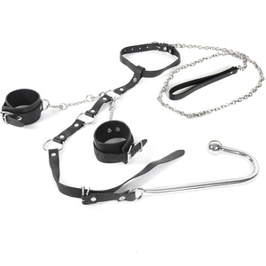 BDSM Sex Halsband Bondage Handschellen Analhaken Sets Metall-Buttplug Sklaven-Rollenspiel Sexspielzeug für Paare Erwachsenen-Sexspiele Shop - Product Image 2