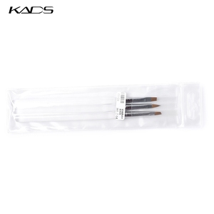 3pcs Acrylic UV Gel Extension Builder Pen Nail Art <b>Brushes</b> Painting Drawing 3D Line Grid Petal French Manicure Tips Tools - Product Image 4