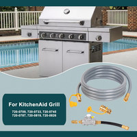 Kit de conversión de Gas Natural ID de 10 pies y 1/2 pulgadas para parrilla, regulador de manguera de conexión rápida, adaptador de LPG-NG con superficie lisa de baja presión