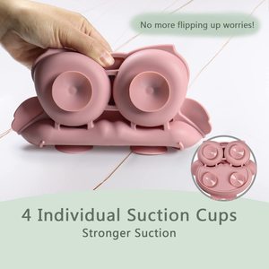 Assiette pour enfants en silicone de qualité alimentaire compartimentée en forme de hibou : Assiette pour tout-petits mignonne et antidérapante pour l'alimentation quotidienne du bébé et les repas à la maison - Product Image 4