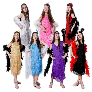 2024 mode explosion enfants filles Gatsby déguisement clapet 1920's Charleston habiller Cosplay Costume