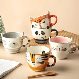 新项目陶瓷手绘可爱动物咖啡杯瓷器奶杯