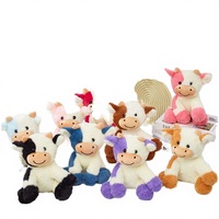 Peluche Vache Souriante aux Cheveux Bouclés – Style Dessin Animé Moderne Imprimé Numérique Doux pour Machine à Pinces, Saint-Valentin