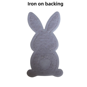 Kızlar için renkli Bunny demir-on yamalar küçük paskalya pullu Glitter yama kalp şeklinde hayvan tavşan giyim işlemeli - Product Image 3