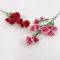 Ramo de Claveles Artificiales para Decoración de Techos de Salones de Boda, Guirnalda Floral para Pasillos, Venta al por Mayor Transfronteriza de Seda