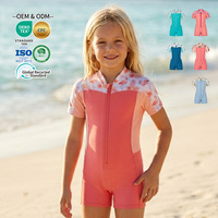 Combinaison de plongée courte en néoprène de 2 mm pour filles, fermeture éclair au dos, manches courtes, combinaison thermique pour la plongée, la natation, le snorkeling, le surf, protection UV