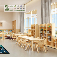 Ensemble table et chaises d'étude pour enfants Hikeylove en bois moderne, hauteur réglable, durable, écologique pour la salle de classe, la garderie, la crèche