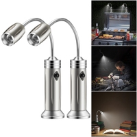 Lampes de barbecue zoomables en alliage d'aluminium étanches, BBQ extérieur 360 degrés Flexible col de cygne LED Camping Base magnétique