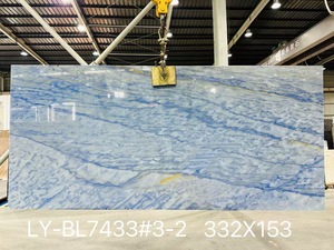 Losa de cuarcita de Calacatta azul brasileña natural <span class=keywords><strong>Dolce</strong></span> <span class=keywords><strong>Vita</strong></span> Carrara Azul Macaubas piedra de cuarcita decoración de encimera de tocador - Product Image 3
