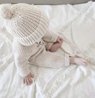 Gorro de punto de algodón puro para bebé recién nacido, personalizado, con pompón, Invierno