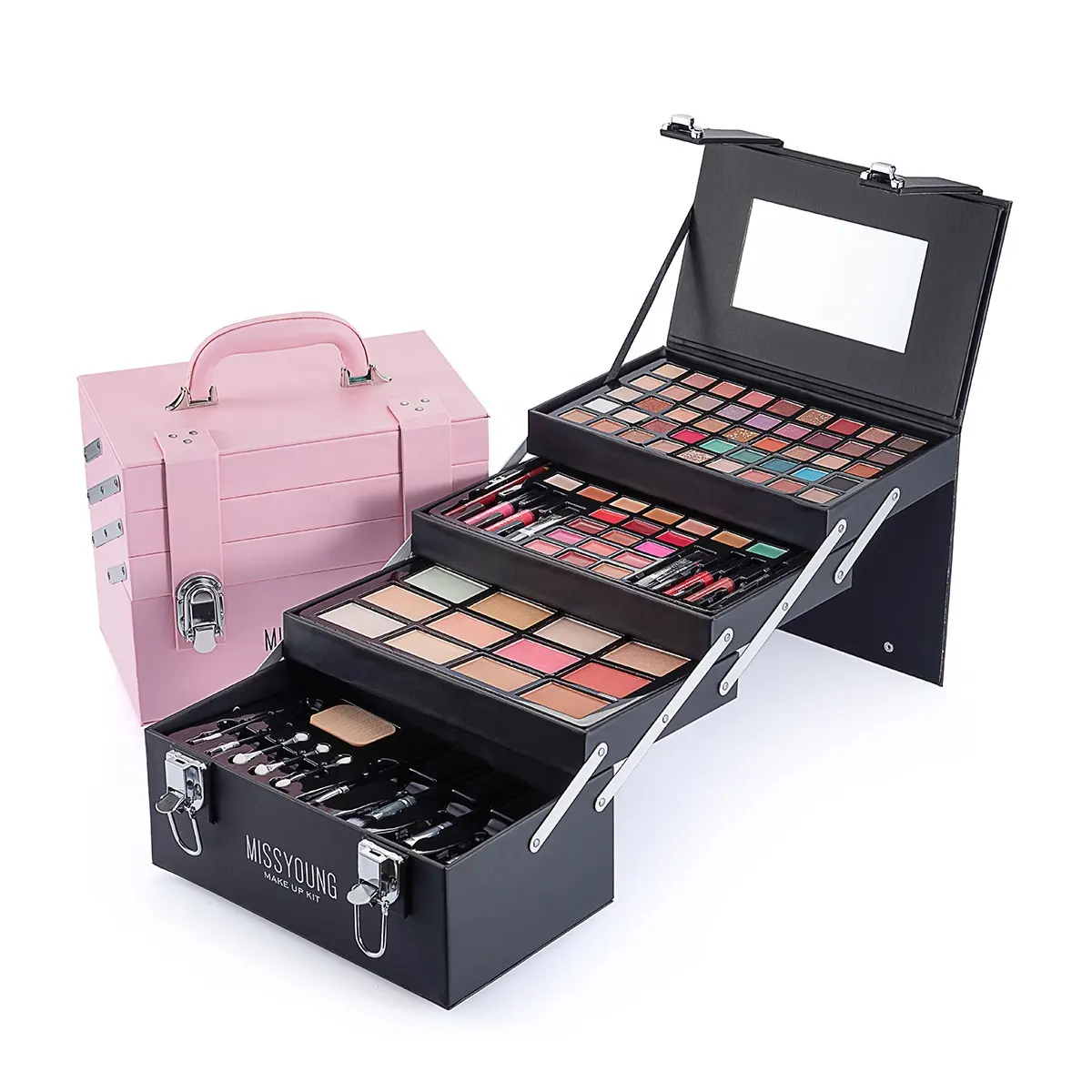 Missyoung Christmas Gift Professional Makeup Kit Eyeshadow Palette Lipstick Powder Blusher Brushes Make Up Set