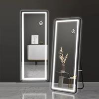Miroir de salle de bain mural de forme personnalisée pour hôtel, miroir de pleine longueur, miroir intelligent à double sens avec éclairage LED, miroir de salon