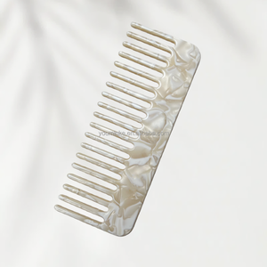 Grande Brosse Démêlante à Dents Larges en Acétate de 4 mm d'Épaisseur, Ionique et Antistatique, Personnalisable avec Logo, pour Salon et Soins Capillaires à <span class=keywords><strong>Domicile</strong></span> - Product Image 5